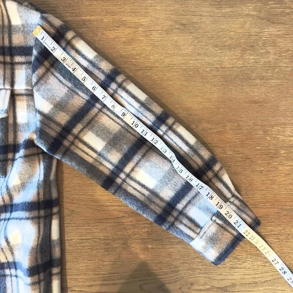 Evereve Simone Plaid Shacket-Soft Brushed‎ Fleece Button Down Jacket-NWOT-Size L - Picture 14 of 16
